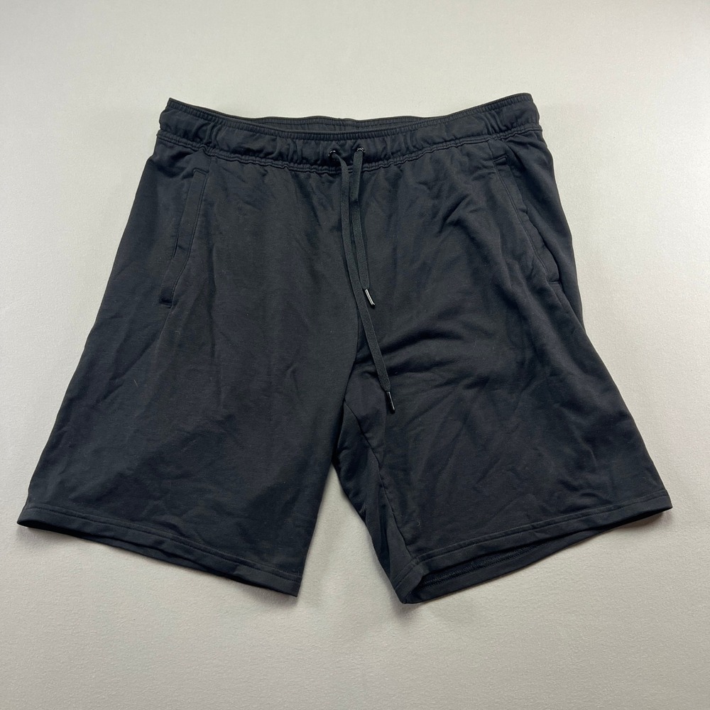 All In Motion Athletic Shorts Mens L Black Stretch Workout Training Drawstring